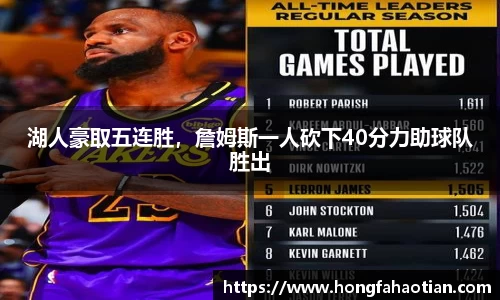 湖人豪取五连胜，詹姆斯一人砍下40分力助球队胜出