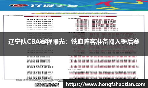 辽宁队CBA赛程曝光：铁血阵容准备闯入季后赛